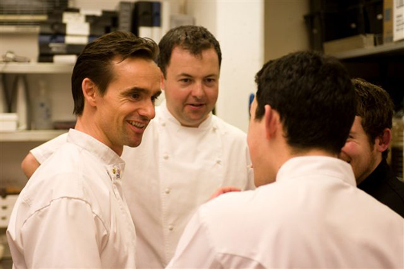 ct-062 Thomas Haas and David Hawksworth in the Elixir kitchen at the last CTS dinner - photo: Hamid Attie