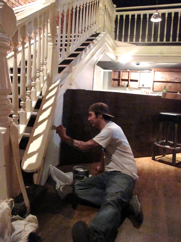 IMG_0525 Cork & Fin executive chef Elliott Hashimoto gets his hands dirty trying to get the restaurant ready for opening