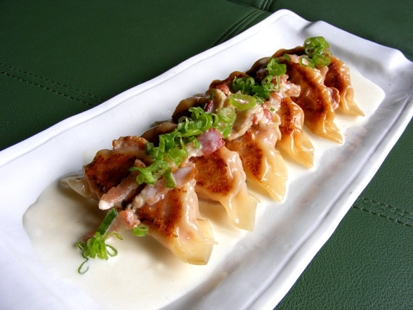Gyozas-Bacon-Cream-Sauce